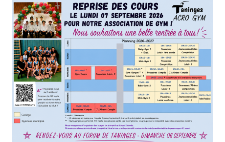 Reprise des cours