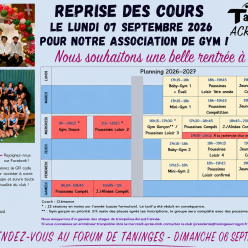 Reprise des cours